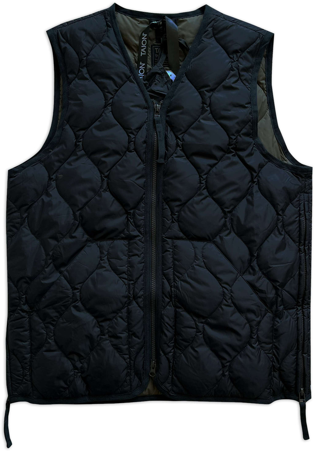 Taion Gilet Military V Neck W-zip Down Vest Black Nero Uomo - 1