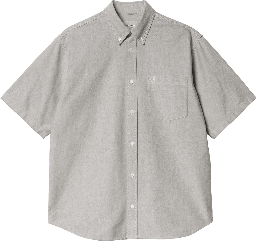 Carhartt Wip Camicia Ss Braxton Shirt Charcoal Wax Grigio Uomo - 1