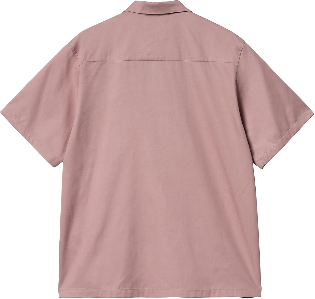 Carhartt Wip Camicia Ss Delray Shirt Glassy Pink Black Rosa Uomo - 2