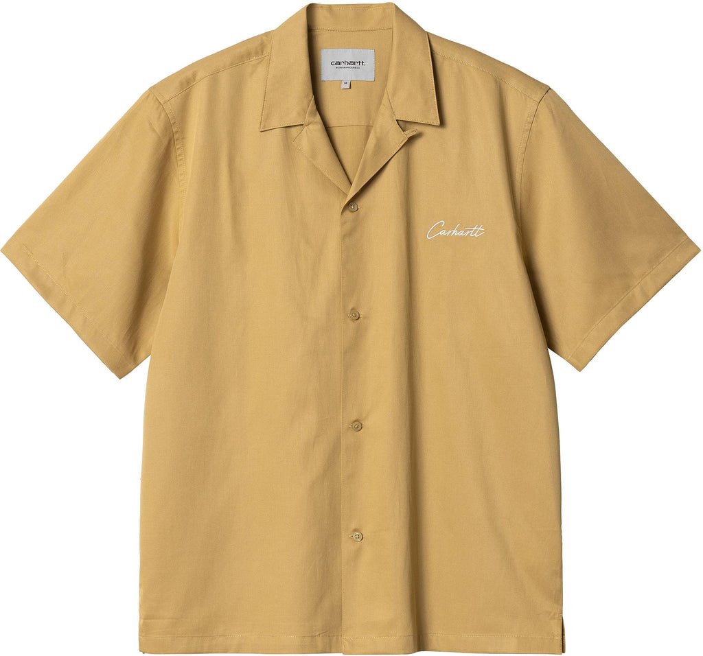 Carhartt Wip Camicia Ss Delray Shirt Burbon Wax Giallo Uomo - 1