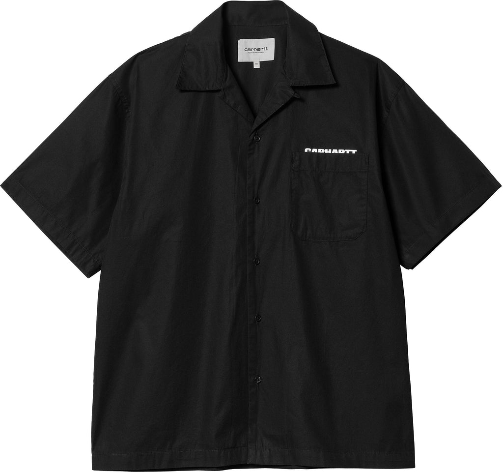 Carhartt Wip Camicia S/s Link Script Shirt Black White Nero Uomo - 1