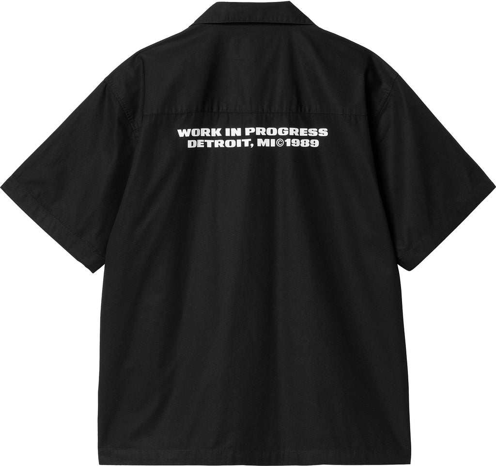 Carhartt Wip Camicia S/s Link Script Shirt Black White Nero Uomo - 2