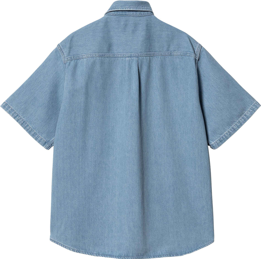 Carhartt Wip Camicia Ss Ody Shirt Blue Stone Bleached Uomo - 2