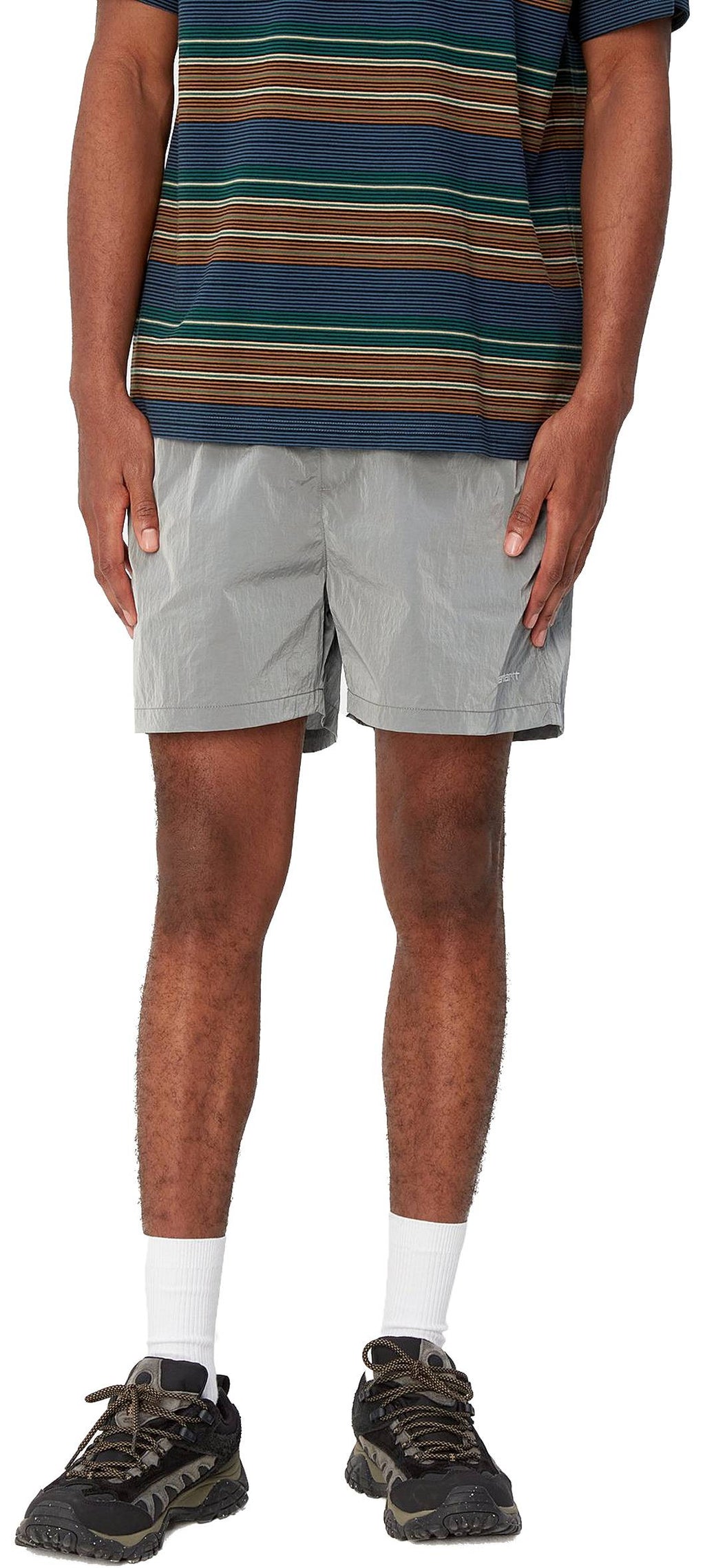 Carhartt Wip Costume Tobes Swim Trunks Sonic Silver White Grigio Uomo - 3