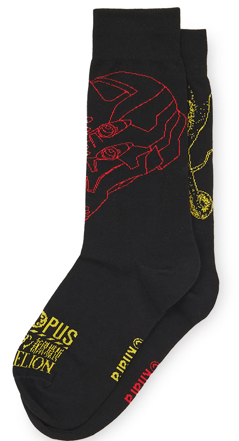 Ocotpus calze Evangelion EVA 02 Outline Octopus Socks black
