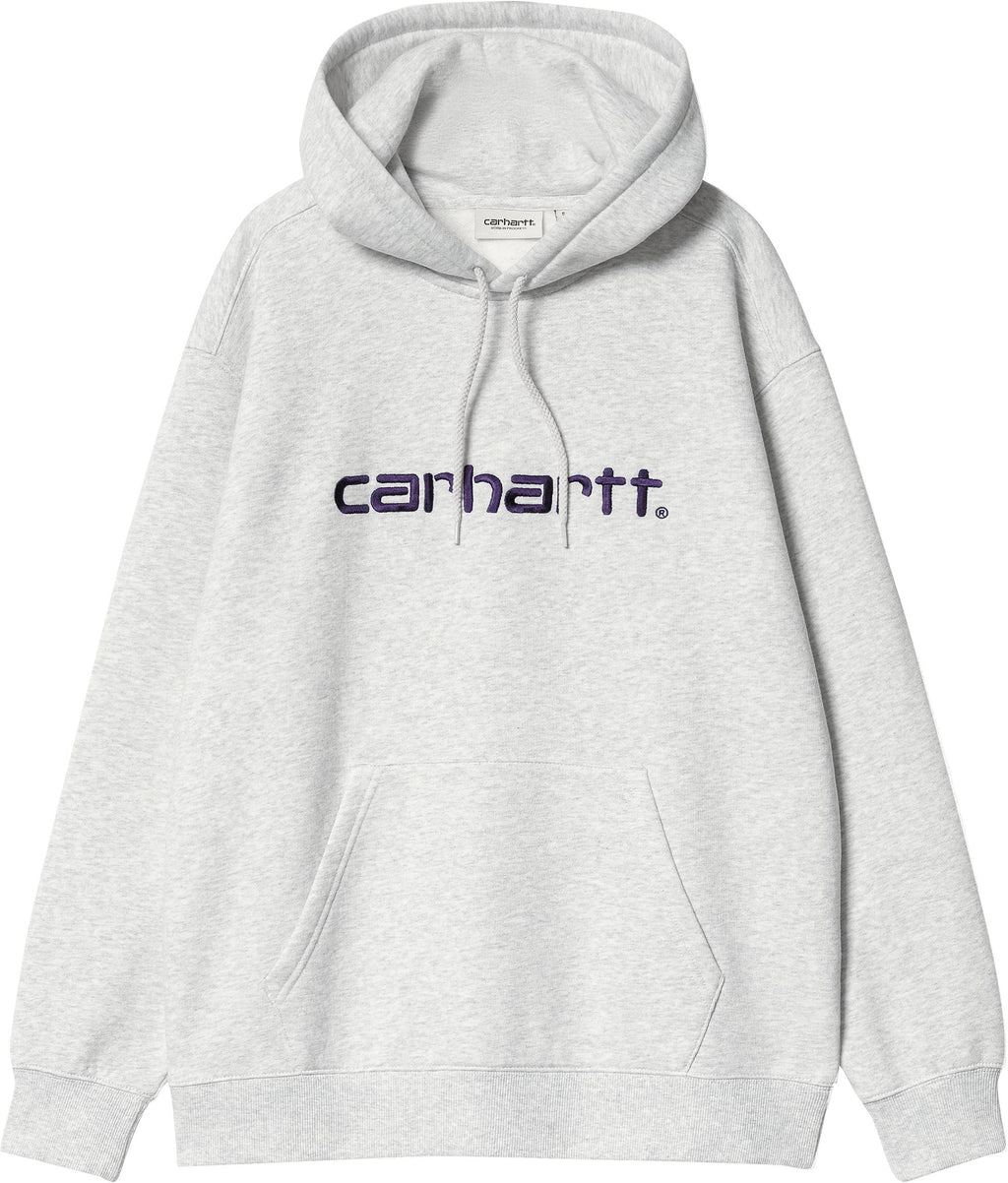Carhartt Wip Felpa W Hooded Carhartt Sweatshirt Ash Heather Grigio Donna - 1