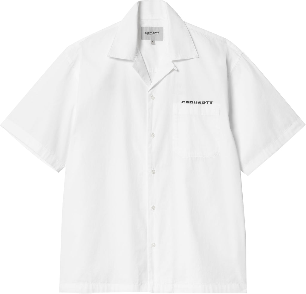 Carhartt Wip Camicia S/s Link Script Shirt White Black Bianco Uomo - 1