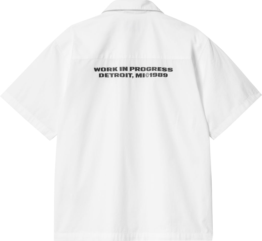 Carhartt Wip Camicia S/s Link Script Shirt White Black Bianco Uomo - 2