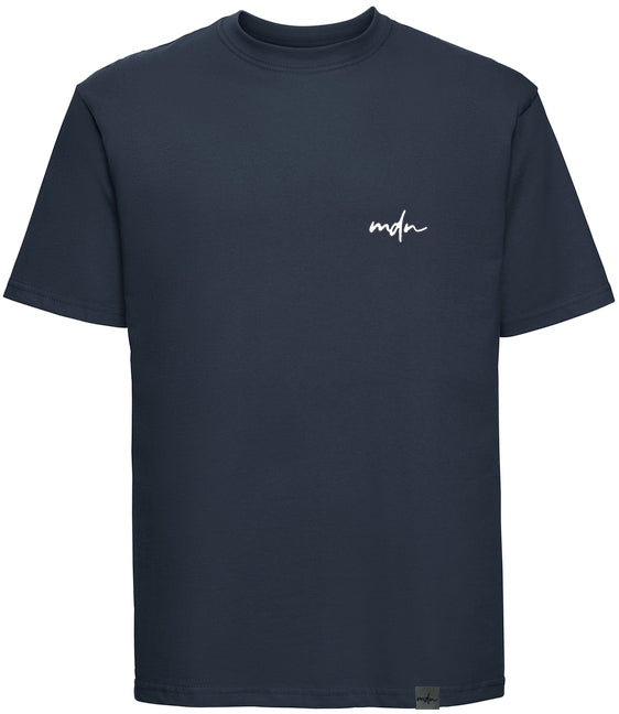  Mdn T-shirt Basic Logo Regular Fit Navy White Uomo Blue