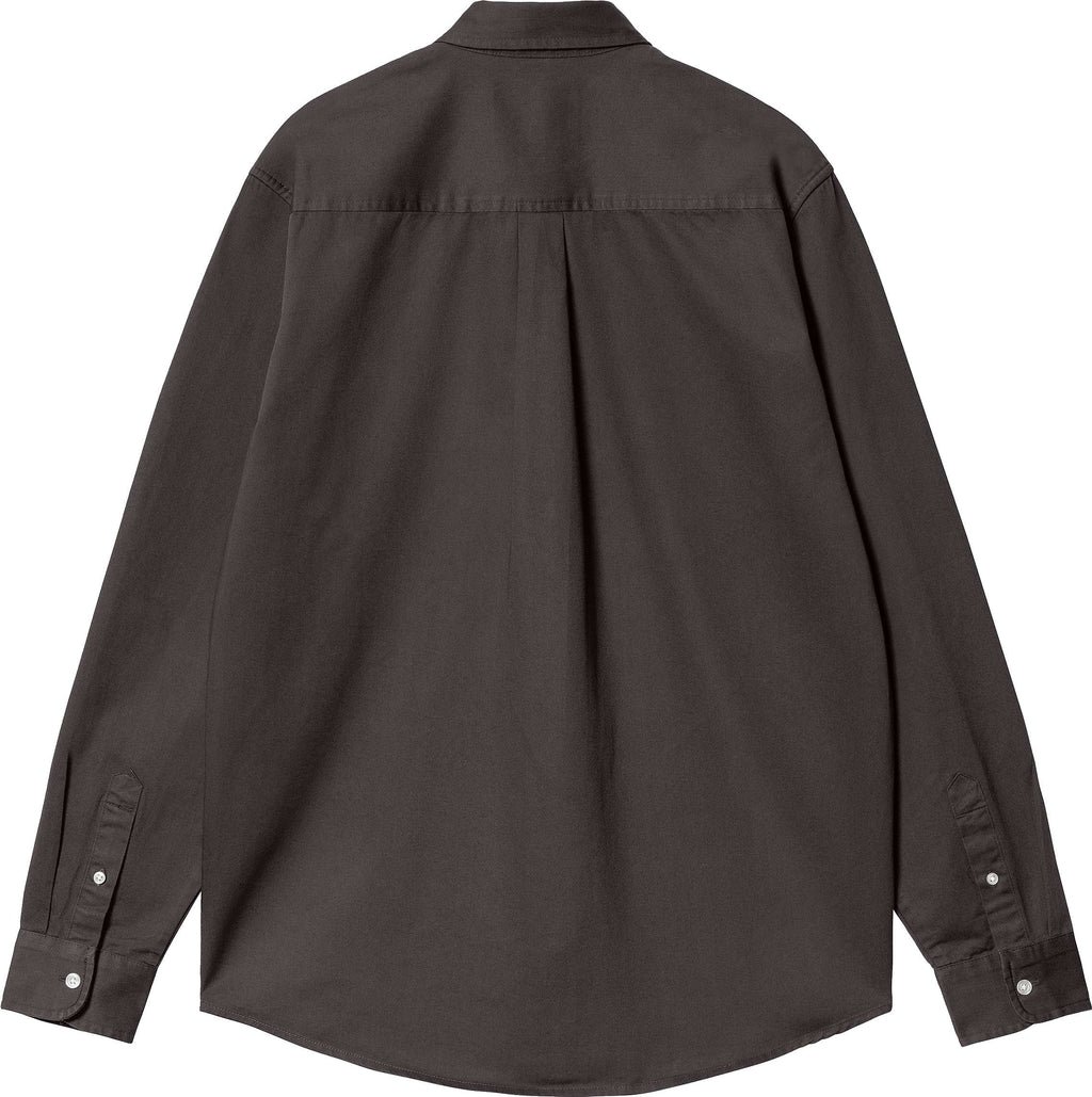 Carhartt Wip Camicia L/s Madison Shirt Charcoal White Marrone Uomo - 2