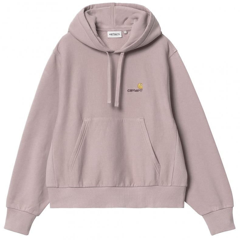 Carhartt Wip Felpa W Hd American Script Sweat Glassy Pink Rosa Donna - 1