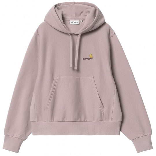 Carhartt Wip Felpa W Hd American Script Sweat Glassy Pink Donna Rosa