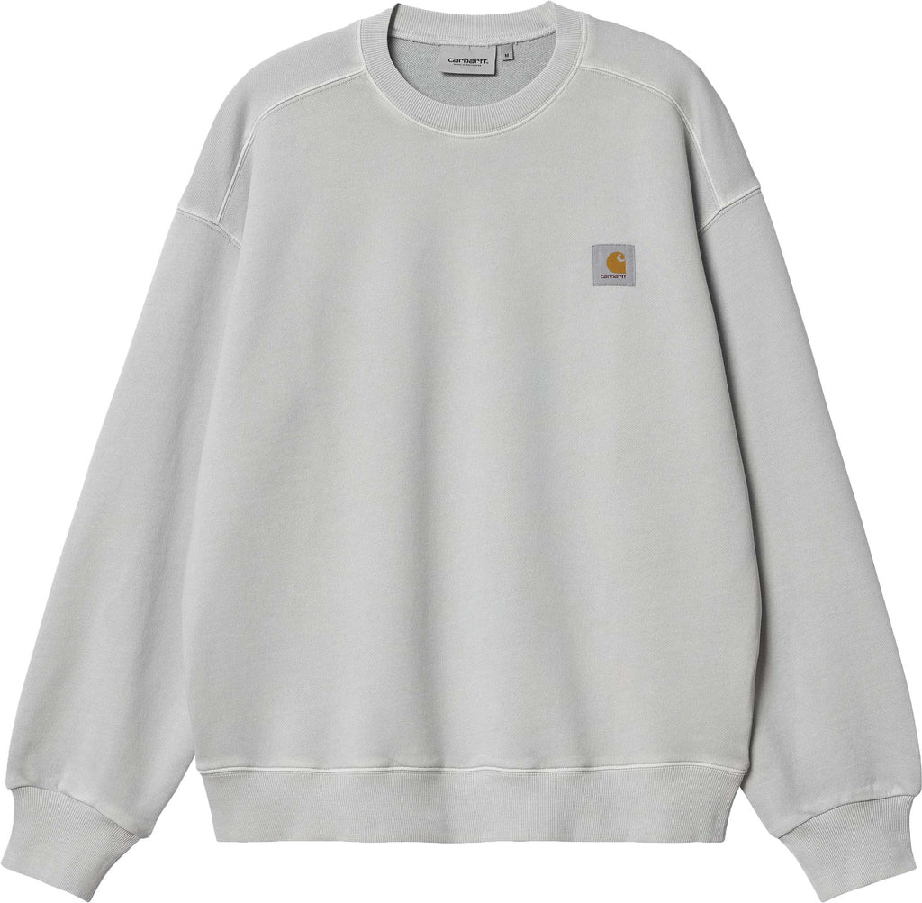 Carhartt Wip Felpa Nelson Sweat Sonic Silver Garment Dyed Grigio Uomo - 1