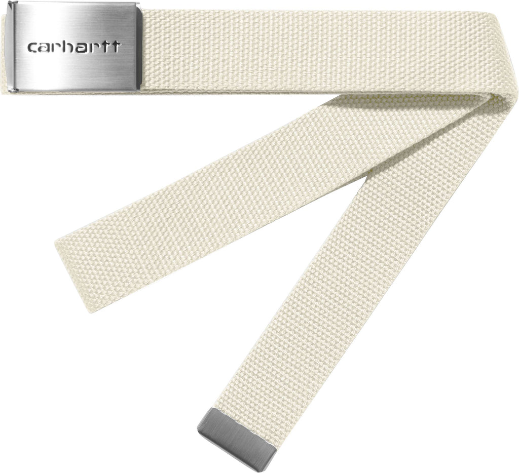  Carhartt Wip Cinta Clip Belt Chrome Polyester Canvas Wax Uomo Beige