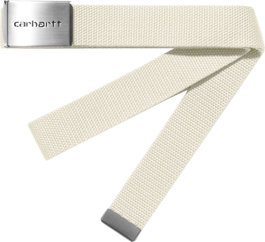 Carhartt Wip Cinta Clip Belt Chrome Polyester Canvas Wax Uomo Beige