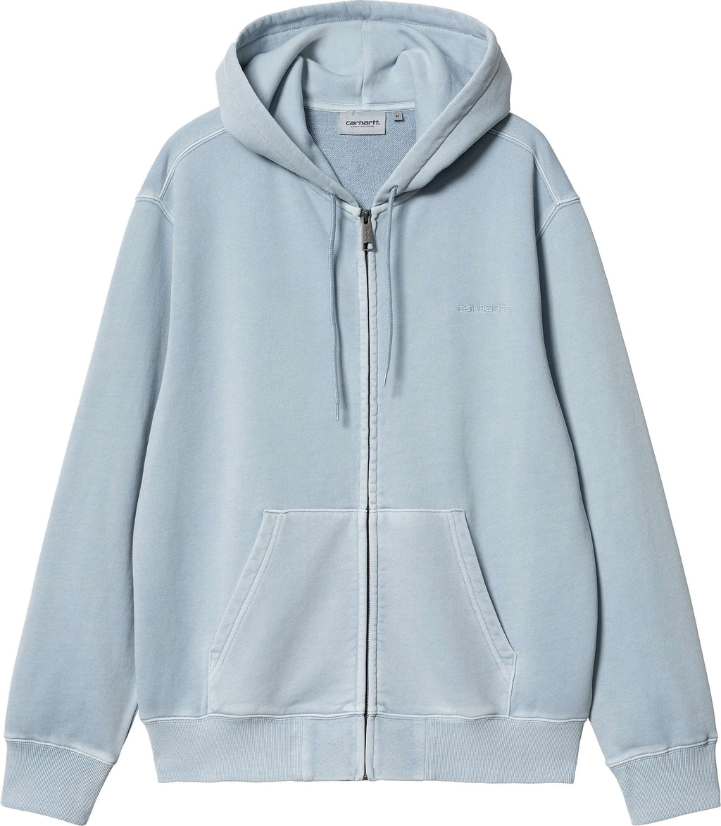 Carhartt Wip Felpa Hooded Duster Script Jacket Misty Sky Garment Dyed Blue Uomo - 1