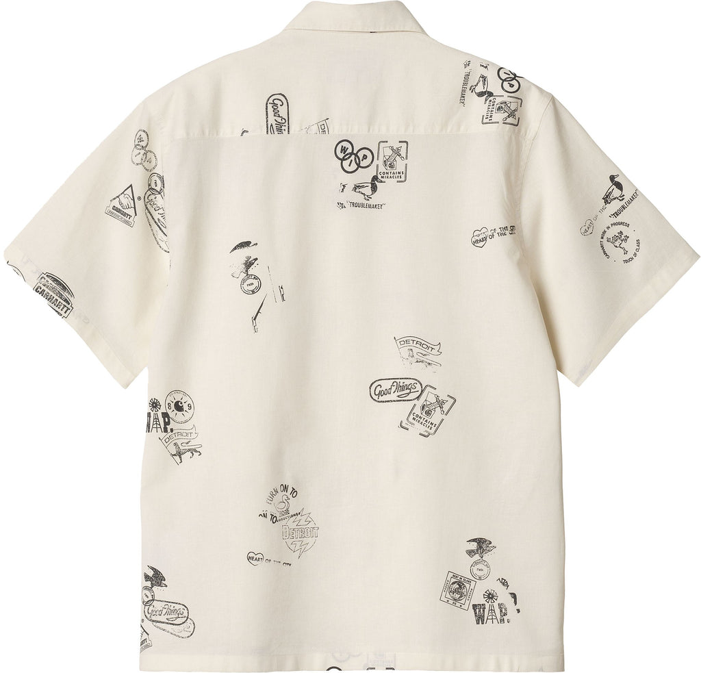 Carhartt Wip Camicia Ss Stamp Shirt Stamp Print Wax Beige Uomo - 2