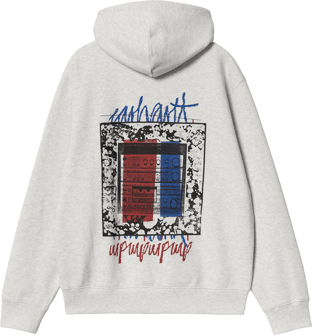 Carhartt Wip Felpa Hooded Stereo Sweat Ash Heather Grigio Uomo - 1