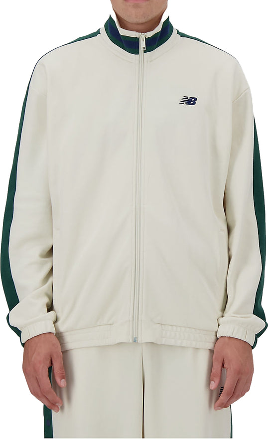 New Balance Felpa Zip Greatest Hits Full Zip Linen Uomo Bianco