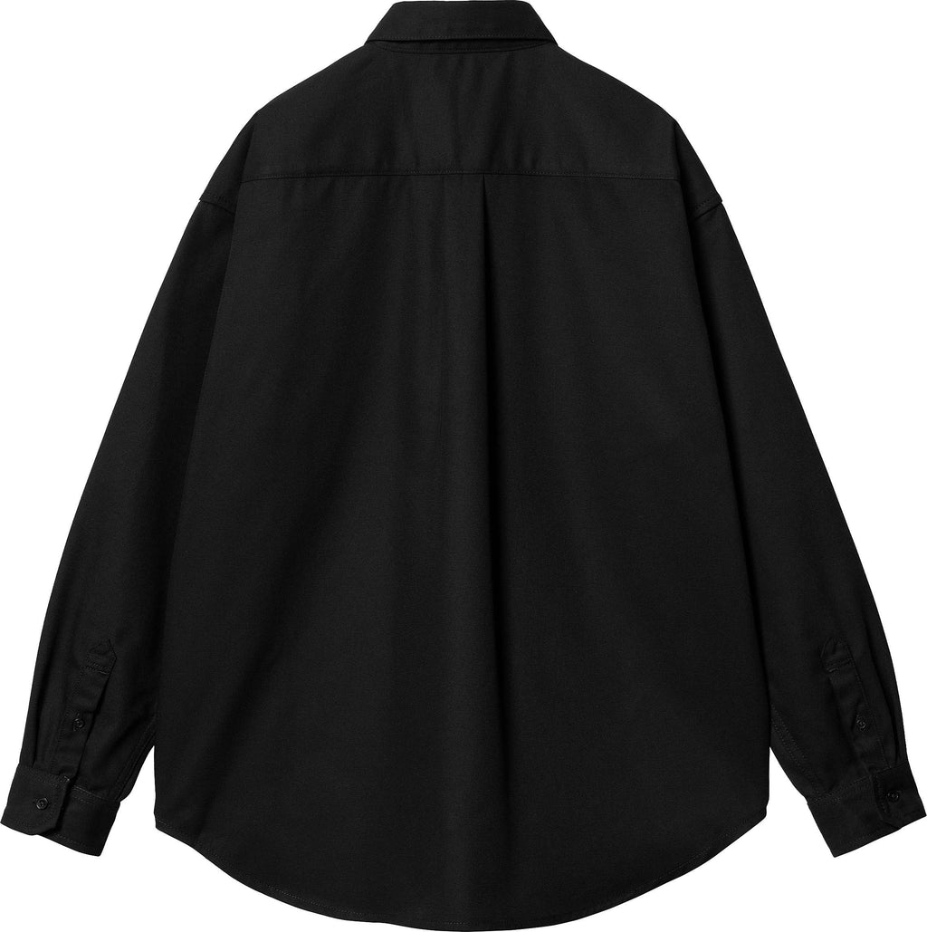 Carhartt Wip Camicia L/s Module Script Shirt Black White Rigid Nero Uomo - 2