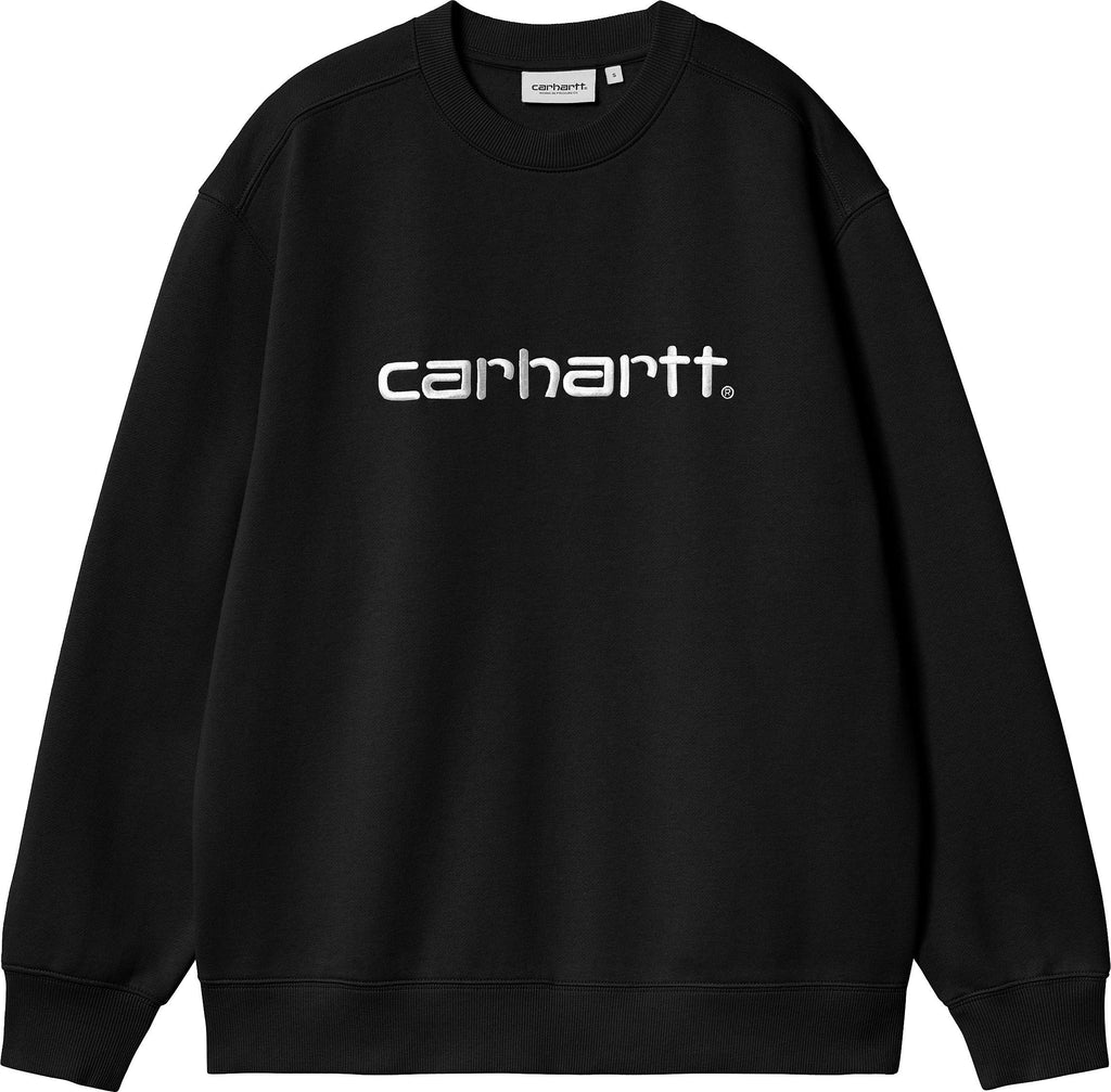 Carhartt Wip Felpa W Carhartt Sweat Black White Nero Donna - 1