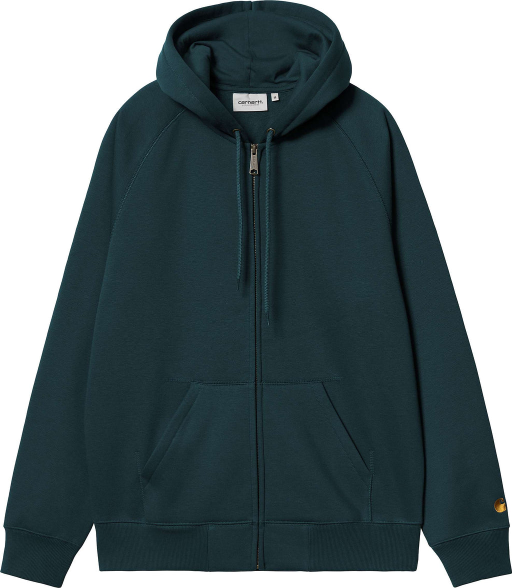 Carhartt Wip Felpa Hooded Chase Jacket Duck Blue Gold Verde Uomo - 1