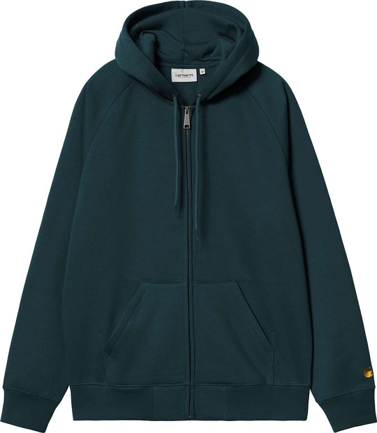 Carhartt Wip Felpa Hooded Chase Jacket Duck Blue Gold Special_unisex Verde