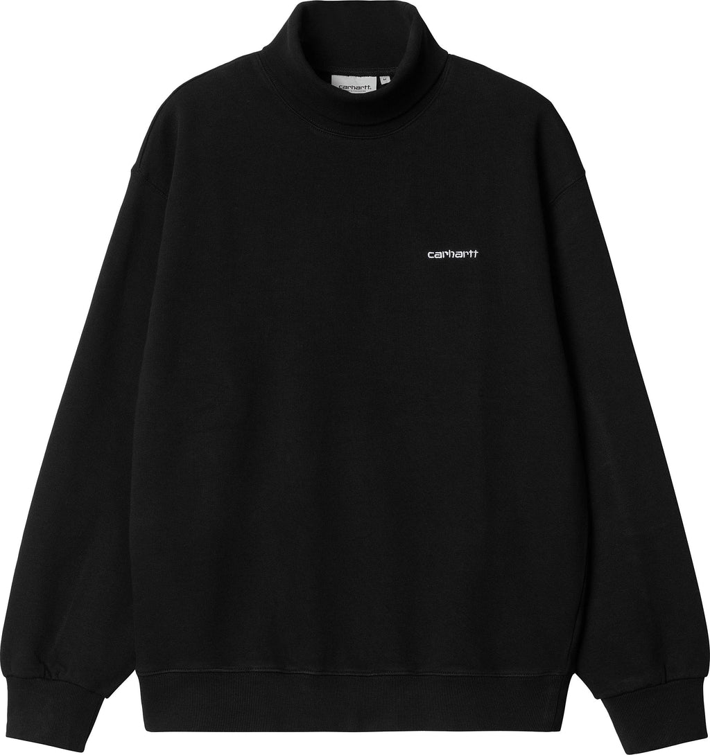 Carhartt Wip Felpa Collo Alto Script Mockneck Sweat Black Nero Uomo - 1