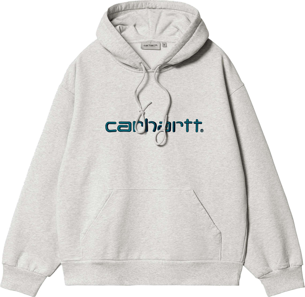 Carhartt Wip Felpa Hooded Carhartt Sweat Ash Heather Duck Blue Grigio Uomo - 1