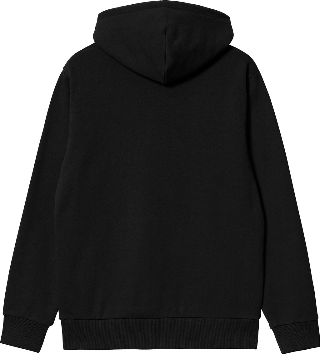 Carhartt Wip Felpa Hooded Script Embroidery Sweat Black White Nero Uomo - 2