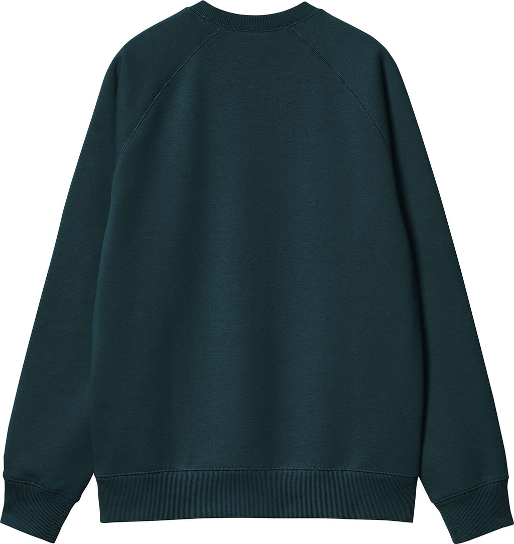 Carhartt Wip Felpa Chase Sweat Duck Blue Gold Uomo - 2