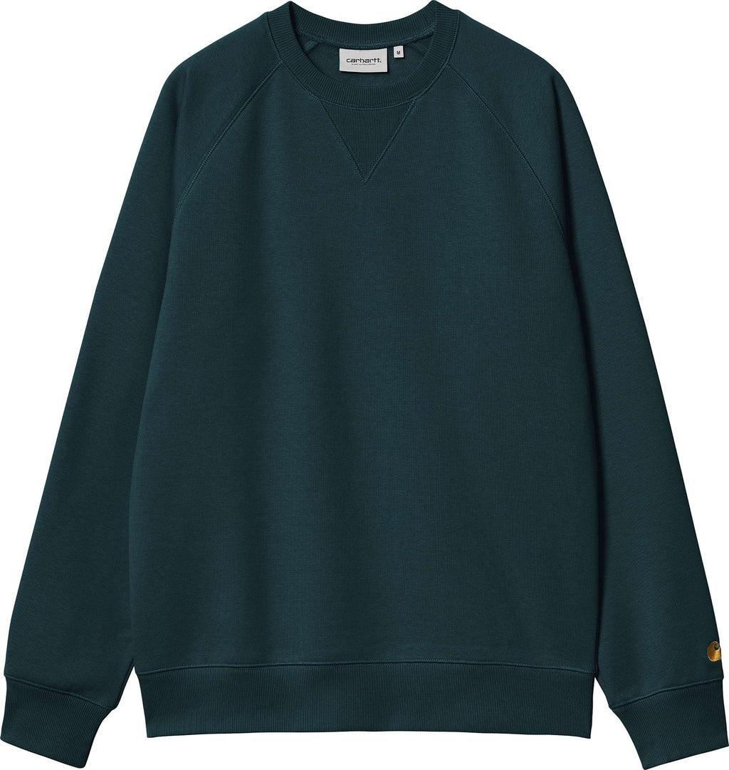 Carhartt Wip Felpa Chase Sweat Duck Blue Gold Uomo - 1