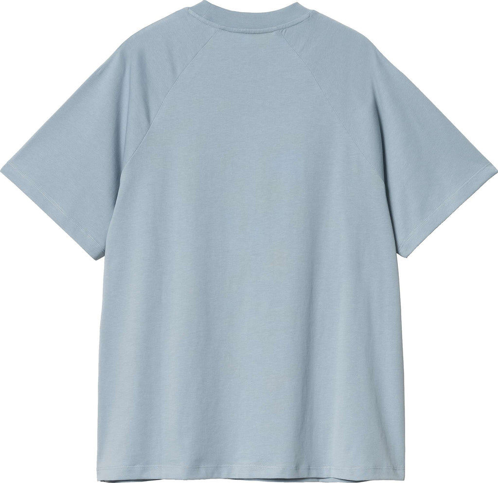 Carhartt Wip T-shirt W S/s Signature Tee Dusty Ice White Blue Donna - 2