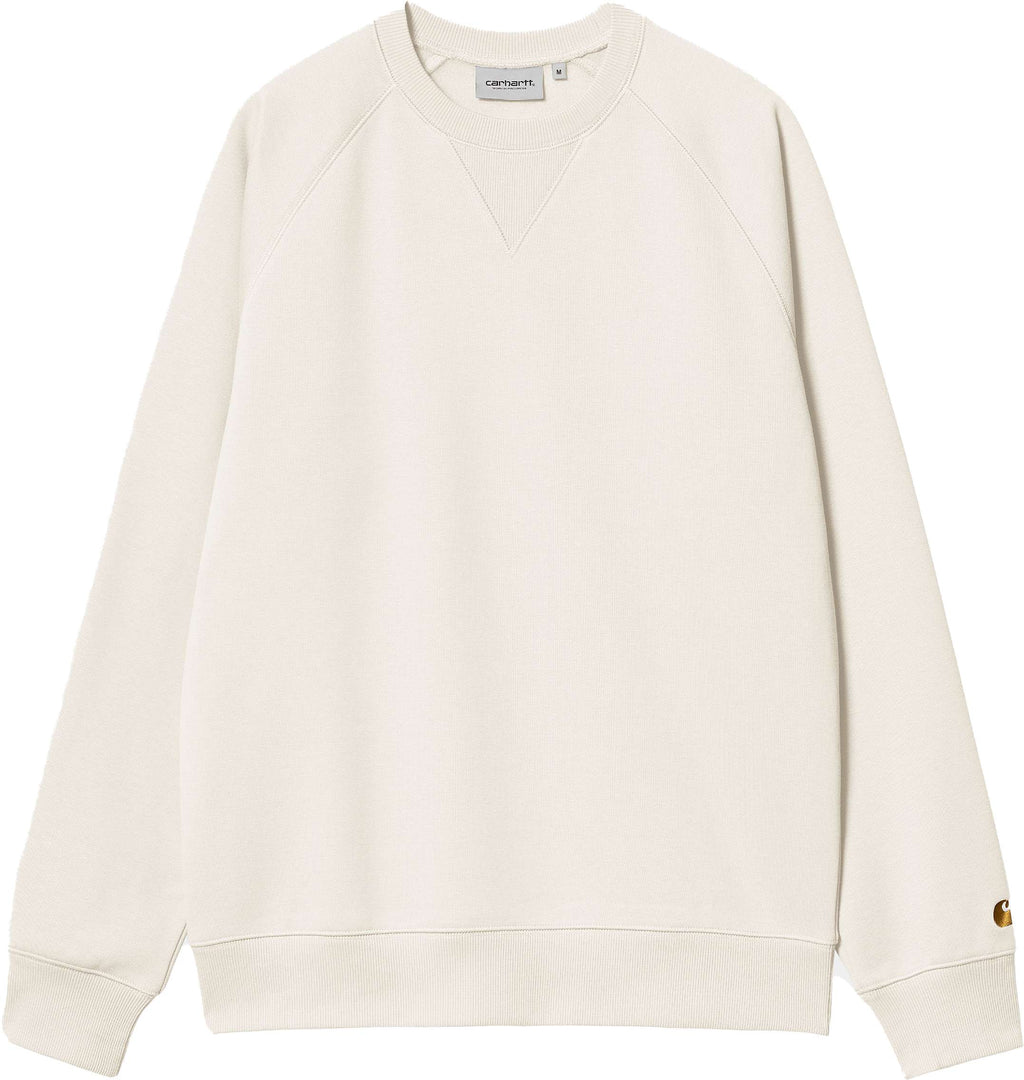 Carhartt Wip Felpa Chase Sweat Wax Gold Bianco Uomo - 1