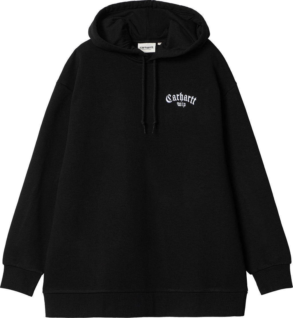 Carhartt Wip Felpa W Hooded Onyx Script Sweat Black White Nero Uomo - 2