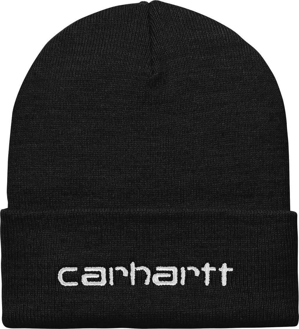 Carhartt Wip Cuffia Script Beanie Black White Nero Uomo - 1