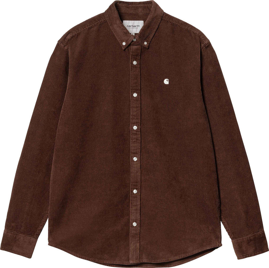 Carhartt Wip Camicia L/s Madison Cord Shirt Offroad Wax Marrone Uomo - 1