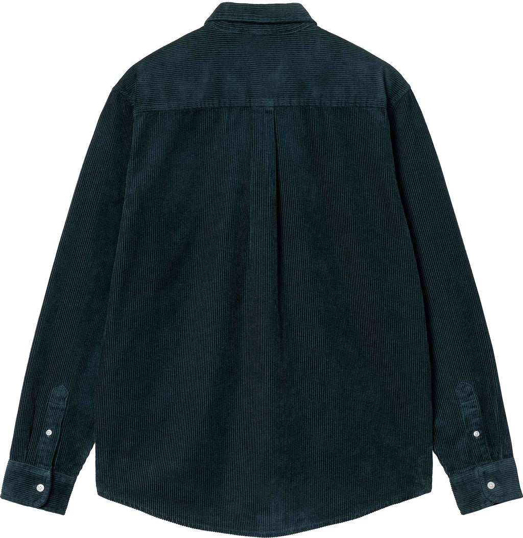 Carhartt Wip Camicia L/s Madison Cord Shirt Duck Blue Wax Uomo - 2