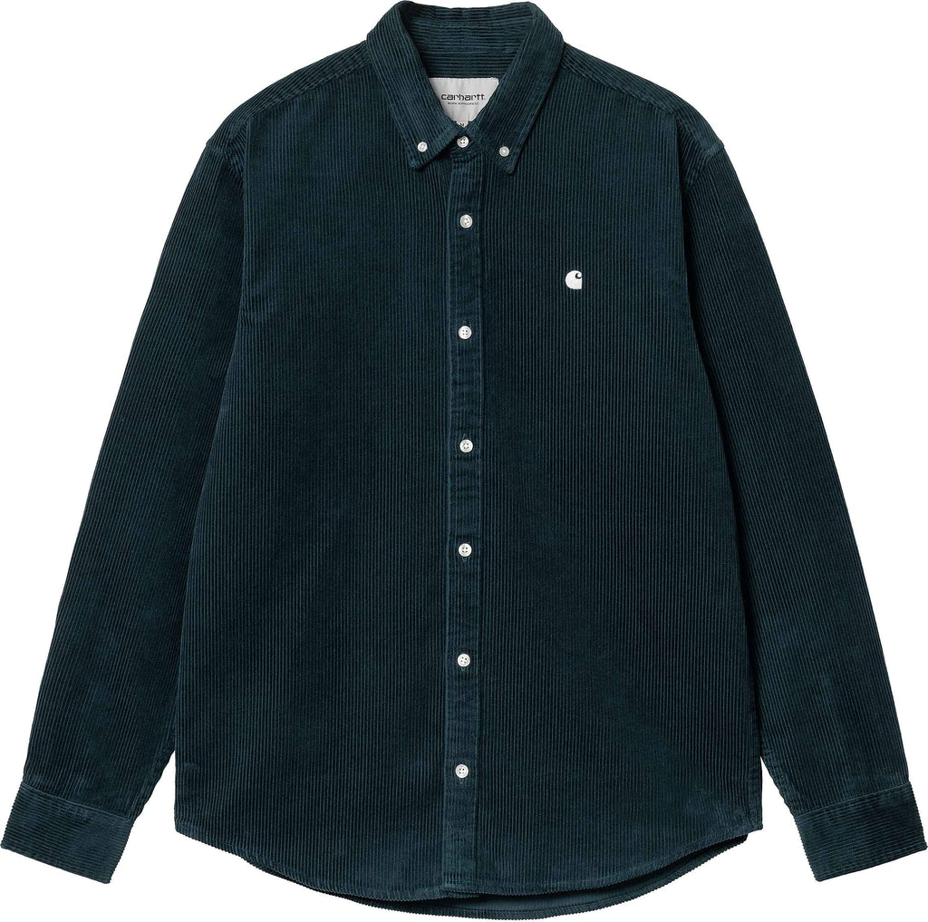 Carhartt Wip Camicia L/s Madison Cord Shirt Duck Blue Wax Uomo - 1