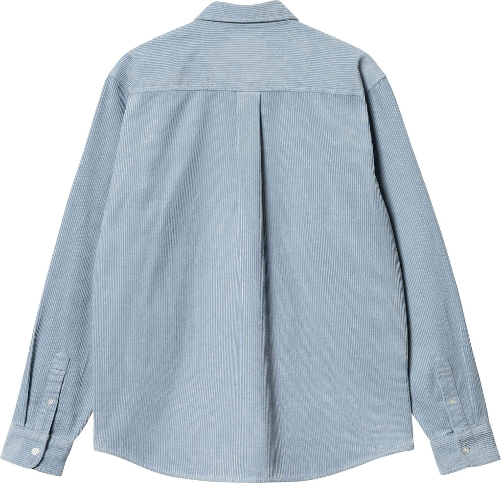 Carhartt Wip Camicia L/s Madison Cord Shirt Dusty Ice Wax Blue Uomo - 2