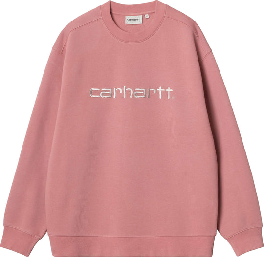 Carhartt Wip Felpa W Carhartt Sweat Dusty Rose Moonbeam Donna Rosa