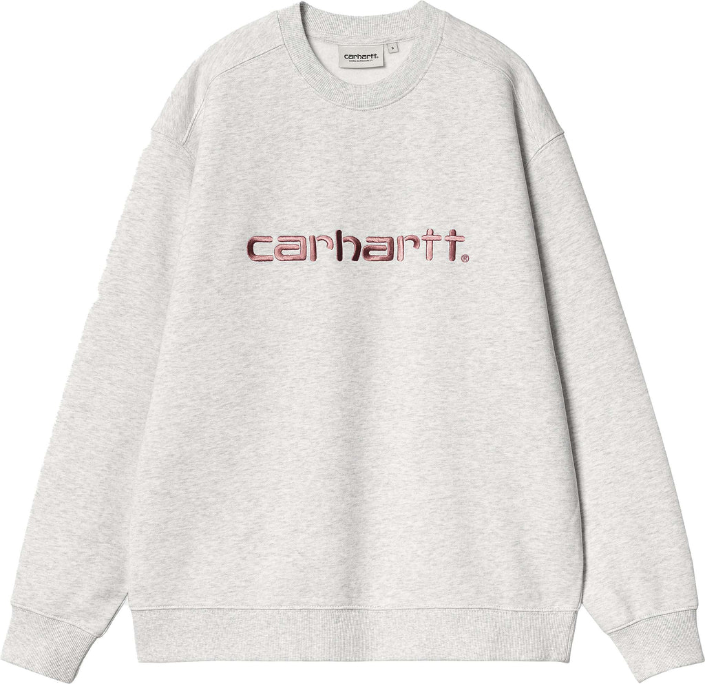 Carhartt Wip Felpa W Carhartt Sweat Ash Heather Dusty Rose Grigio Donna - 1