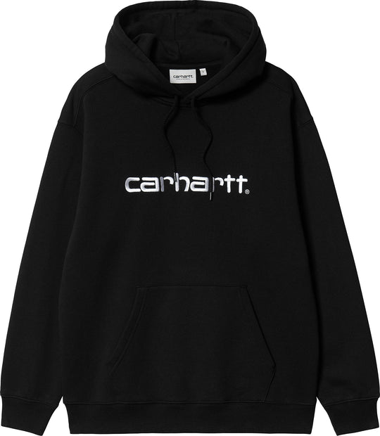 Carhartt Wip Felpa W Hooded Carhartt Sweatshirt Black White Donna Nero