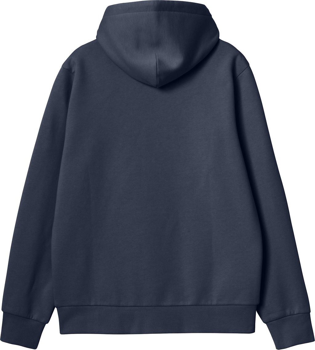 Carhartt Wip Felpa Hooded Script Embroidery Air Force Blue White Uomo - 2