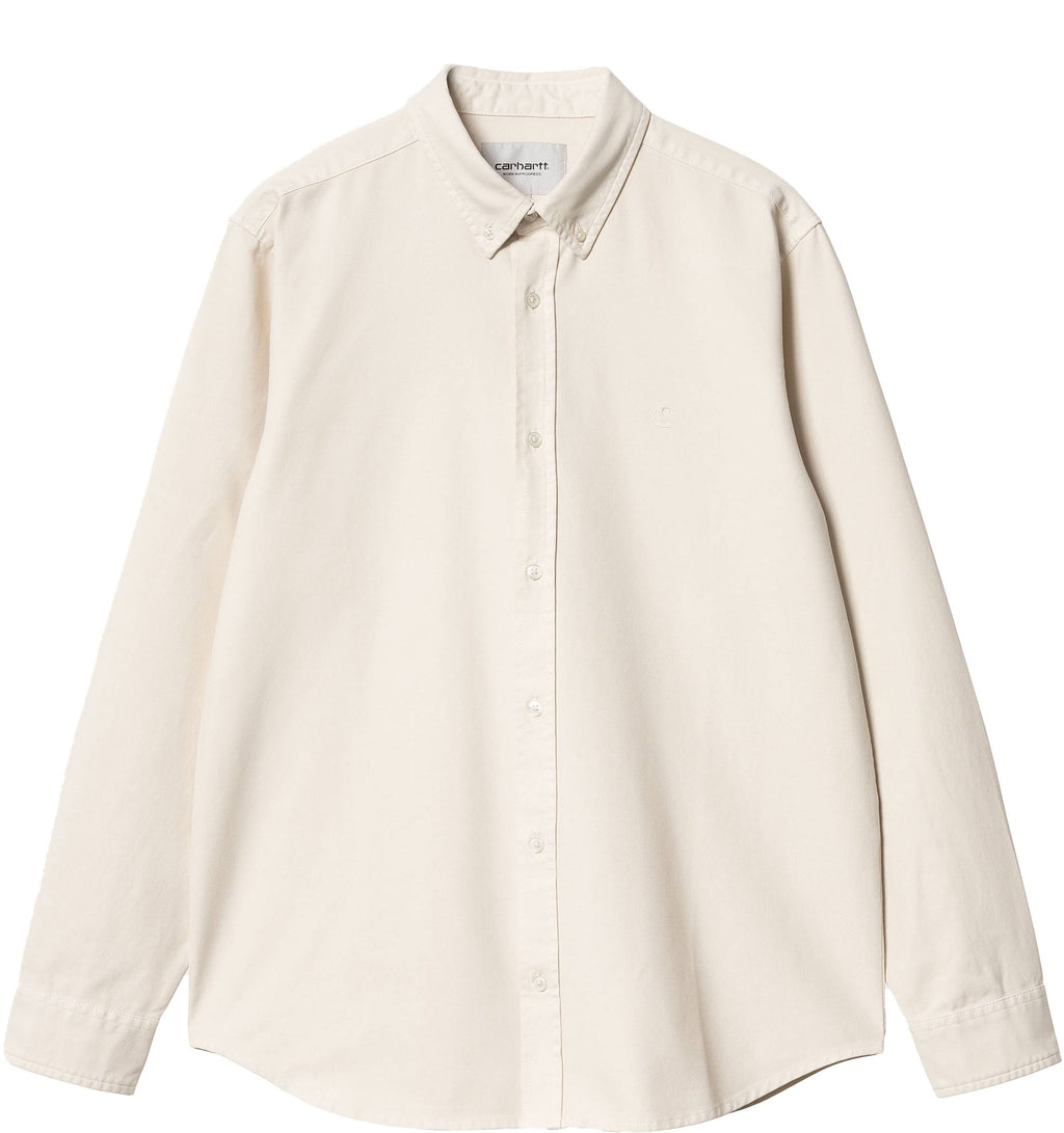 Carhartt Wip Camicia L/s Bolton Shirt Moonbeam Garment Dyed Uomo - 1