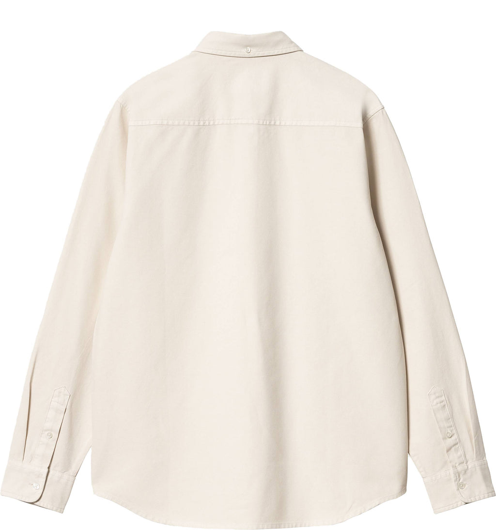 Carhartt Wip Camicia L/s Bolton Shirt Moonbeam Garment Dyed Uomo - 2