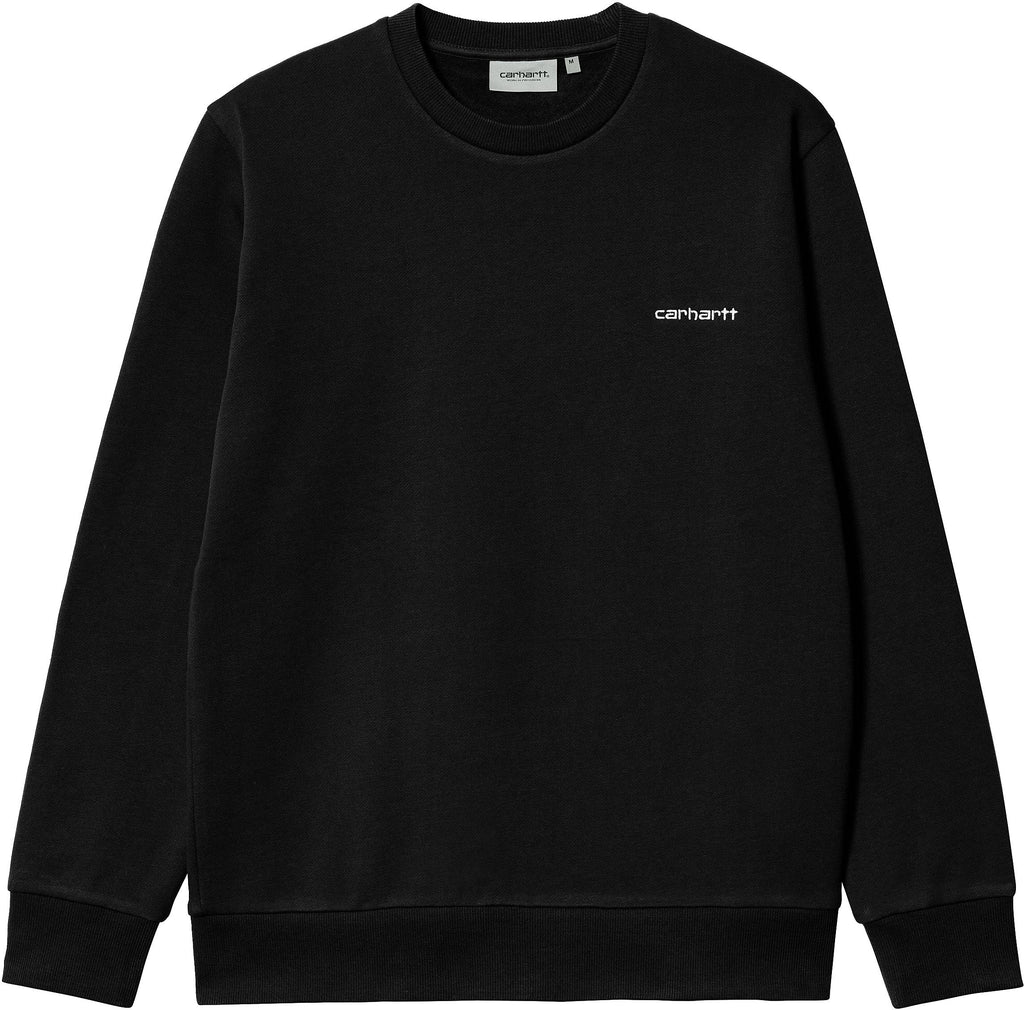 Carhartt Wip Felpa Script Embroidery Sweat Black White Donna - 1