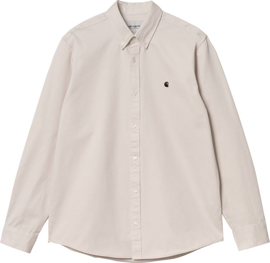 Carhartt Wip Camicia Ls Madison Shirt Moonbeam Black Uomo - 1