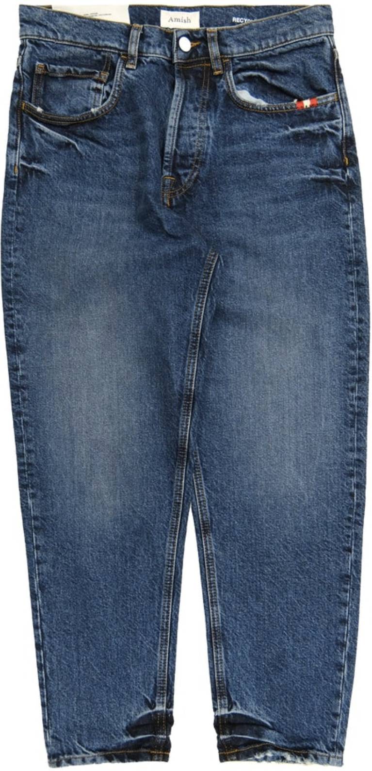 Amish Jeans Jeremiah Recycled Denim Dark Classic Denim Uomo - 1