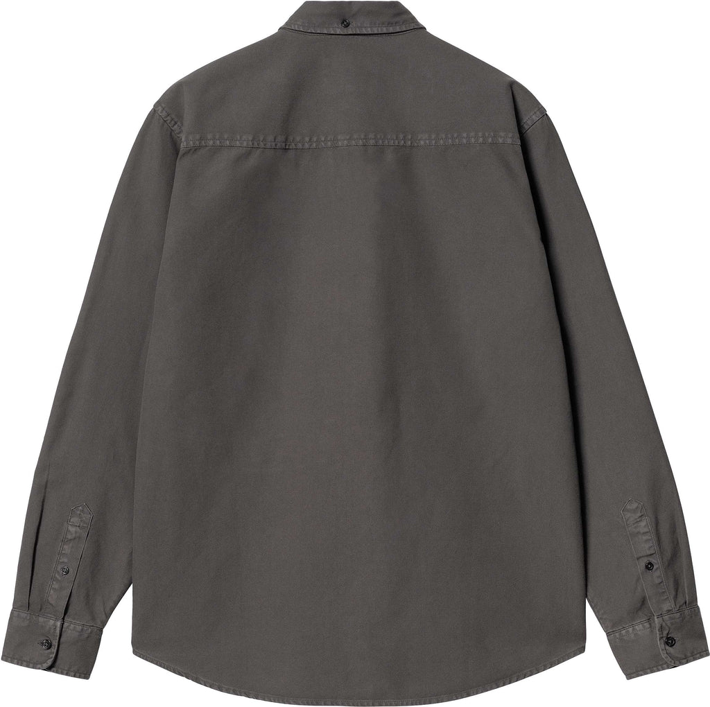 Carhartt Wip Camicia L/s Bolton Shirt Graphite Garment Dyed Uomo - 2